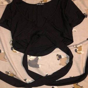 Cross over crop top